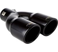 Double Embout de pot d’échappement universel inox noir rond Simoni Racing TRX/18