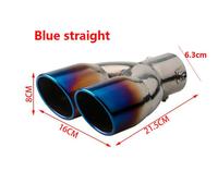 Double Embout De Silencieux D'échappement Arrière Universel En Forme De C?ur,Accessoires De Voiture - Type Blue Straight600