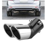 Double embout d'échappement, Gorge de queue de voiture, Accessoire de voiture de tuyau d'échappement de double embout d'échappement de voiture d'acier inoxydable de 63mm pour la plupart des voitures