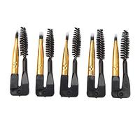 Double Ended Brow Brush Professional Makeup Soft Hair Foldable Eyebrow Eyelash Brush Cosmetic Tool Set of 5 for Home Travel Powder Rooms Nylon Fiber Hair