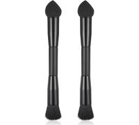 Double Ended Brush Set Of 2,Concealer Brush With Sponge Tip And Soft Bristles For Covering Hair Roots,Touch-Ups,Blending Contours,Blending Contours