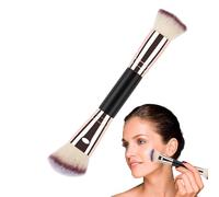Double-Ended Foundation and Powder Makeup Brush, Soft Face Tool for Blending, Contouring, Setting, Concealer Application, Compact Design for Travel or Daily Use, 17,5 x 4 cm