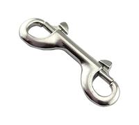 Double Ended Hook Crochet Mousqueton Double Extrémité Attache Collier Clip en Acier Inoxydable Léger Adapté pour Porte-clés Plein Maison, 4.53x1.18 Pouces