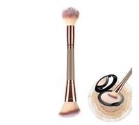 Double Ended Makeup Brush - Foundation And Concealer Brush 19.5cm | Copper Tube Highlighter And Contour Wand | Soft Synthetic Fiber Set For Daily Blending Sculpting Nd Travel Beauty