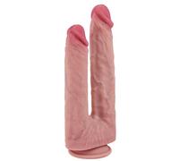 Double-Ended Silicone Dildo 8in/6.5in Suction Cup Base Hands-Free for Vag Anal DP Dual Pleasure