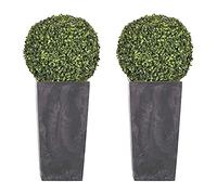 Double ensemble de haute fleur 35 L PROSPERPLAST URBI EFFET SQUARE PLASTILE AVEC DÉPÔT D`ANTHRACITE, 55 (HIGH) X 29.5 (largeur) x 29.5 (profond)