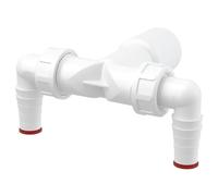 Double entrée coudée pour lave-vaisselle de 17 à 23 mm vers connecteur de siphon de vidange de 32 mm/40 mm