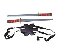 DOUBLE ÉPÉES FOURREAU DORSAL SAMOURAÏ NINJA 55CM