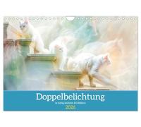 Double exposition dans des images KI aérées et légères (calendrier mural 2026 DIN A4 paysage), calendrier mensuel CALVENDO
