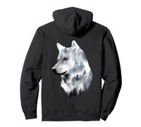 Double exposition loup animal sauvage artistique graphique Sweat à Capuche