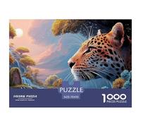 Double Exposure of The Jaguar 1000 Pièces Carton Extra-épais Coffret De Puzzles African Wildlife Anti-Stress Jouet d'anniversaire Puzzles Cadeaux pour La Famille Et Les Amis 70x50cm/1000pcs