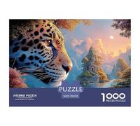 Double Exposure of The Jaguar 1000 Pièces Carton Extra-épais Coffret De Puzzles African Wildlife Anti-Stress Jouet d'anniversaire Puzzles pour La Décoration Intérieure 70x50cm/1000pcs
