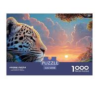 Double Exposure of The Jaguar 1000 Pièces Carton Extra-épais Coffret De Puzzles African Wildlife Anti-Stress Jouet d'anniversaire Puzzles pour La Décoration Intérieure 52x38cm/1000pcs