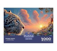 Double Exposure of The Jaguar 1000 Pièces Carton Extra-épais Puzzle African Wildlife Stimulant Et Éducatif Jeu Familial Puzzles Cadeaux pour La Famille Et Les Amis 70x50cm/1000pcs