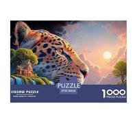 Double Exposure of The Jaguar 1000 Pièces Carton Extra-épais Puzzle De Qualité Supérieure African Wildlife Extrêmement Difficile Défi Unique Puzzles pour La Décoration Intérieure 38x26cm/1000pcs