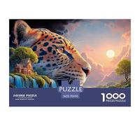 Double Exposure of The Jaguar 1000 Pièces Carton Premium Coffret De Puzzles African Wildlife Extrêmement Difficile Jouet d'anniversaire Puzzles pour La Décoration Intérieure 70x50cm/1000pcs