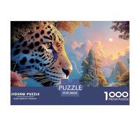 Double Exposure of The Jaguar 1000 Pièces Carton Premium Coffret De Puzzles African Wildlife Extrêmement Difficile Défi Unique Puzzles pour Adultes Et Enfants 38x26cm/1000pcs