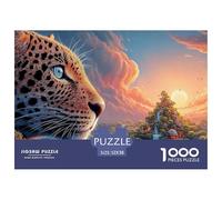 Double Exposure of The Jaguar 1000 Pièces Papier Écologique Résistant Coffret De Puzzles African Wildlife Stimulant Et Éducatif Jeu Familial Puzzles pour Adultes Et Enfants 52x38cm/1000pcs
