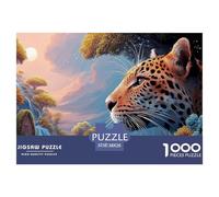 Double Exposure of The Jaguar 1000 Pièces Puzzle En Papier Écologique Coffret De Puzzles African Wildlife Extrêmement Difficile Jouet D'anniversaire Puzzles Cadeaux Pour La Famille Et Les Amis 38x26cm