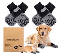 Double Face Antidérapante 2 Paires Chaussettes Antidérapantes pour Chien Chaussette Chien Protection Plaie Chaussettes pour Trottoirs Chauds/Froids Protection Coussinet sur Sol en Bois Dur(XS)