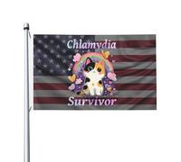 Double face Drapeau de jardin Drapeau du survivant de Chlamydia décoratif Bannière décorative 3x5 Ft pour Décoration intérieure,dortoirs,balcon