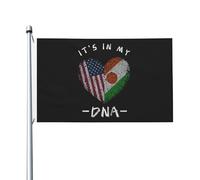 Double face Drapeau double face Niger C'est dans mon ADN Drapeau nigérien des États-Unis Léger Bannière décorative 3x5 Ft pour balcon,jardin,Décoration intérieure
