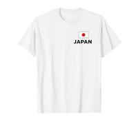 [Double Face] Drapeau du Japon avec Drapeau Japonais, Dos imprimé, Hommes et Enfants, Lettres Noires pour Femmes T-Shirt