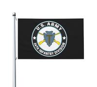 Double face Drapeau en polyester 36e division d'infanterie avec fusils croisés décoratif Drapeau saisonnier 3x5 Ft pour balcon,jardin,dortoirs