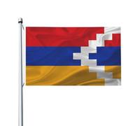 Double face Drapeau en polyester Drapeau du Haut-Karabakh décoratif Bannière décorative 3x5 Ft pour dortoirs,Décoration extérieure,jardin