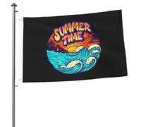 Double face Drapeau thématique Drapeau « Summer Time » Résistant aux intempéries Drapeau saisonnier 3x5 Ft pour chambres,Décoration intérieure,balcon
