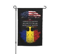 Double Face Drapeaux De Vacances 30X45Cm Cultivé Aux États-Unis Avec Des Racines Roumaines Roumanie Signes De Jardin Polyester Welcome Drapeau De Jardin Pour Noël, Vacances, Décoration