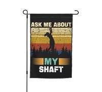 Double Face Drapeaux De Vacances 30X45Cm Demandez-Moi À Propos De Mon Shaft Funny Golf Drapeau De Noël Polyester Drapeau De Camion Pour Cour, Jardin, Décoration