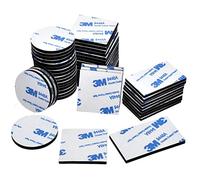 Double Face Extra Fort,Adhesif Puissant Ruban Mousse 50 Pièces Carrés,50 Pièces Ronds et 10 Pièces Rectangulaires Sur le Sol, Portes,Plastiques, Verres et Métal Noir Patin Adhésif de Montage