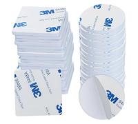 Double Face Extra Fort, Ruban AdhéSif Double Face Robuste, Ruban Mousse Pour Maison, Bureau, DéCoration, Accroche Tableau Sans Percer, 20 PièCes Carré 40 * 40mm & 20 PièCes Rond 30 * 30mm(White)