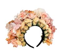 Double Face Fleur Bandeau Mexica Rose Fleur Couronne Bandeau Mode Femmes Mariée Cheveux Accessoires Été Plage Mariage Couronne De Cheveux