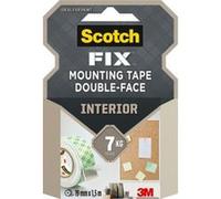 Ruban de montage intérieur 3M Scotch-Fix, 19 mm x 1,5 m, Tient jusqu'à 7 kg, 1 kg/22 cm x1 morceau