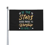 Double Face. Si Les Étoiles Sont Faites Pour Adorer, Moi Aussi. Drapeau Couleurs Vives Drapeau De Jardin Solide Flag Pour Cour Fête Pelouse 90X150Cm