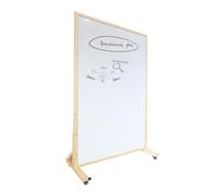 Double Face Tableau Blanc Roulette, Tableau Magnetique, Tableau Blanc Effacable Sur Pied, White Board(Natural,80x120cm/31.5x47in)