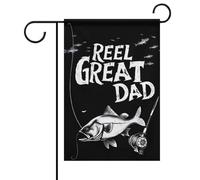 Double Face Welcome Drapeau De Jardin 30X45Cm Reel Cool Papa Papa Grandpa Pêche Drapeaux De Cour Haute Qualité Drapeaux De Jardin Pour Vacances, Noël, Fête