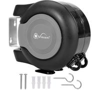 Double Fil à Linge Rétractable de 30 mètres (2 x 15M), Corde à Linge Rétractable Extérieur ou Interieur pour Vêtements