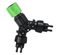 Double flux de tuyau d'arrosage en Y avec 2 vannes marche/arrêt connexion rapide 1,9 cm pour serre d'irrigation extérieure, petit répartiteur d'irrigation goutte à goutte