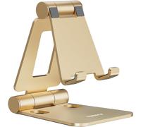 Double Folding Phone Holder, Fully Adjustable And Foldable, Compatible With Iphone15, 14, 13, 12, 11 Pro, Xs, Max, Xr, X 9, Nintendo Switch, All Phones, Gold