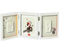 Double Frame Photo,Cadre Personnalisé,Empreinte Main Pied Bebe,Kit Cadre Bebe Argile,Kit Empreinte,Testé Dermatologiquement,Cadeau Naissance,Kit Tout-En-Un,Tiny Creations,White