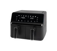 Clatronic® Double friteuse à air chaud | Capacité 8L | Système de cuisson simultanée | Airfryer XXL avec 2 cuves séparées | 8 programmes automatiques | Economie de temps et d'énergie | FR 3804 H