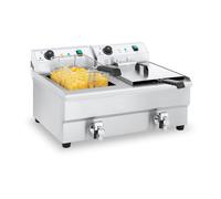 Double friteuse ?lectrique - 2 x 16 litres avec robinet de vidange