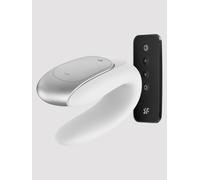 Satisfyer Vibromasseur pour couple Double Fun – Connecté avec appli – Blanc 9,2 cm