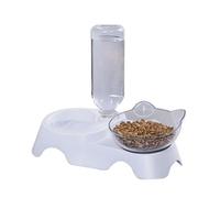 Double gamelle chat chien plastique, gamelle pour chien chat voyage, Ecuelle chien, Distributeur eau croquette chat Blanc