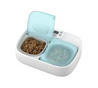 Double gamelle connectée - PETONEER - Two-Meal Pet Feeder - 2x355 ml - Hermétique & blocs de glace - Programmable via appli