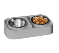 Double gamelle pour chat - Ensemble de gamelles d'eau et de nourriture pour chaton - Anti-déversement - Grande mangeoire pour manger, boire, vivre, voyage, appartement - Solution moderne d'accessoires