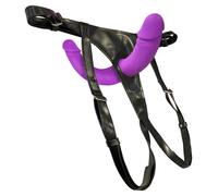 Double gode réaliste en silicone faute vaginale frapon anale sexe portable
